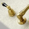Kingston Brass KS1227PKL Duchess Two-Handle Wall Mount Bathroom Faucet, Brushed Brass KS1227PKL